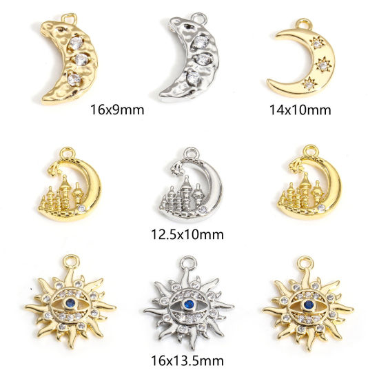 Immagine di 2 Pz Ottone Galassia Charms Vero Oro Placcato