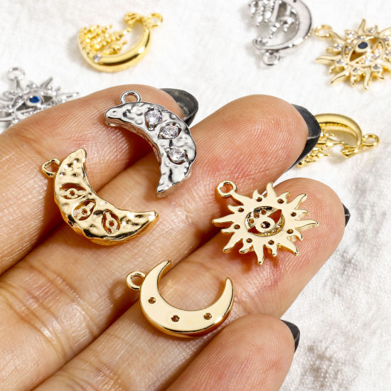 Immagine di 2 Pz Ottone Galassia Charms Vero Oro Placcato