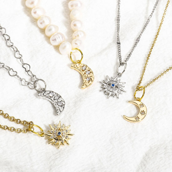 Immagine di 2 Pz Ottone Galassia Charms Vero Oro Placcato