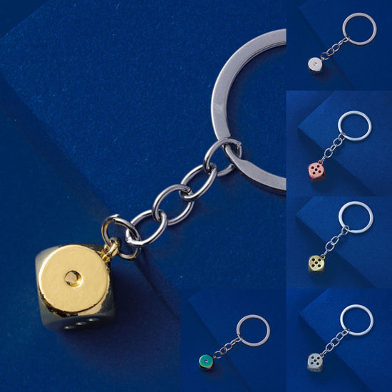 Bild von 1 Stück Retro Schlüsselkette & Schlüsselring Bunt Würfel