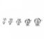 Picture of 304 Stainless Steel Ear Post Stud Earring With Loop Connector Accessories Hemispherical Silver Tone