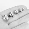 Picture of 304 Stainless Steel Ear Post Stud Earring With Loop Connector Accessories Hemispherical Silver Tone
