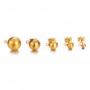 Picture of 304 Stainless Steel Ear Post Stud Earring With Loop Connector Accessories Hemispherical Gold Plated