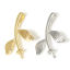 Immagine di 2 Pz Ottone Connettore Ciondolo Perla Bail Pin Cap Vero Oro Placcato Foglia 23mm x 14mm, Spessore dell'ago: 0.8mm