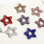 Picture of Polymer Clay & Rhinestone Galaxy Beads For DIY Jewelry Making Pentagram Star Multicolor About 3.4cm x 3.3cm, Hole: Approx 1mm