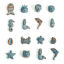 Bild von 30 Stück Zinklegierung Ozean Schmuck Zwischenperlen Spacer Perlen für die Herstellung von DIY-Charme-Schmuck Rotkupferfarbe Blau Seesterne Meerjungfrau Patina