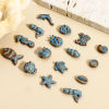 Picture of Zinc Based Alloy Ocean Jewelry Spacer Beads For DIY Jewelry Making Antique Copper Blue Star Fish Mermaid Patina