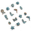 Picture of Zinc Based Alloy Ocean Jewelry Spacer Beads For DIY Jewelry Making Antique Copper Blue Star Fish Mermaid Patina
