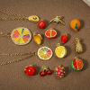 Image de 1 Pièce Breloques en Laiton Fruits Plaqué Or Véritable 18K Multicolore Émail