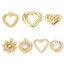Imagen de 1 Unidad Latón día de San Valentín Colgantes Charms Corazón 18K Oro Real Chapado