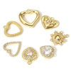 Imagen de 1 Unidad Latón día de San Valentín Colgantes Charms Corazón 18K Oro Real Chapado
