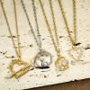 Picture of Brass Charms Real Platinum Plated Clear Cubic Zirconia
