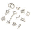 Picture of Brass Charms Real Platinum Plated Clear Cubic Zirconia