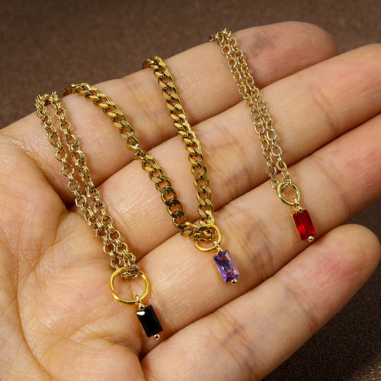 Imagen de 5 Unidades Respetuoso del Medio Ambiente Latón Geométrico Colgantes Charms Rectángulo 18K Oro Real Chapado 8.5mm x 3mm