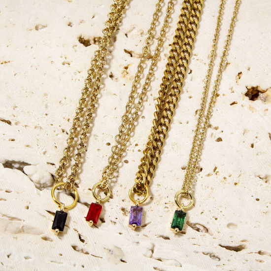 Imagen de 5 Unidades Respetuoso del Medio Ambiente Latón Geométrico Colgantes Charms Rectángulo 18K Oro Real Chapado 8.5mm x 3mm