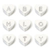 Picture of Eco-friendly 304 Stainless Steel Valentine's Day Beads For DIY Jewelry Making Heart Silver Tone Initial Alphabet/ Capital Letter