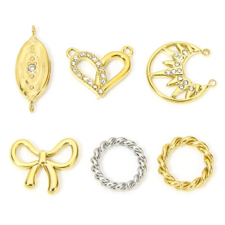 Immagine di 1 Pz Ecologico 304 Acciaio Inossidabile Elegante Charms Cravatta a Farfalla Multicolore Cuore