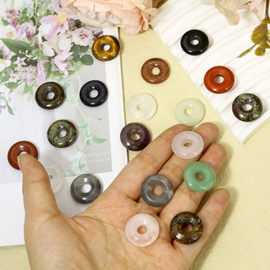 Picture of Gemstone ( Natural ) Charms Circle Ring 20mm Dia.