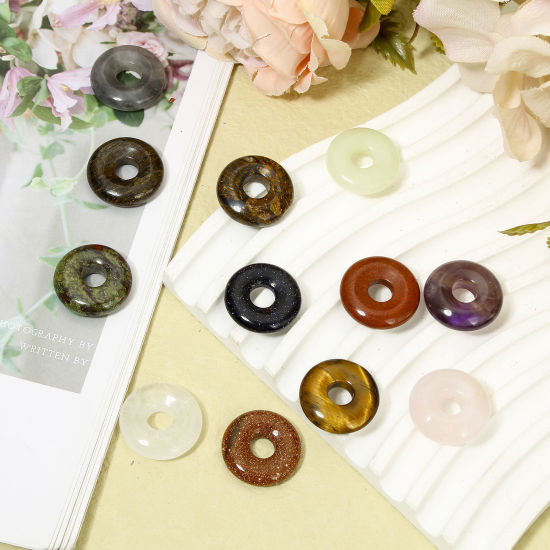 Picture of Gemstone ( Natural ) Charms Circle Ring 20mm Dia.