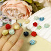 Picture of Coral ( Natural Dyed ) (Half Drilled) Beads For DIY Jewelry Making Rose Flower About 13x13mm - 10x10mm, Hole: Approx 0.8mm