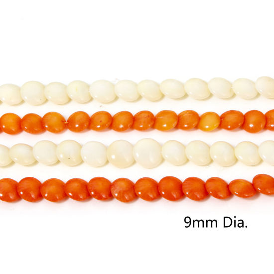 Изображение 1 Нитка Коралл ( Природный / Окрашенный ) Бисер для изготовления ювелирных украшений "Сделай сам Круглые Примерно 9мм диаметр, Размер Поры 0.5мм