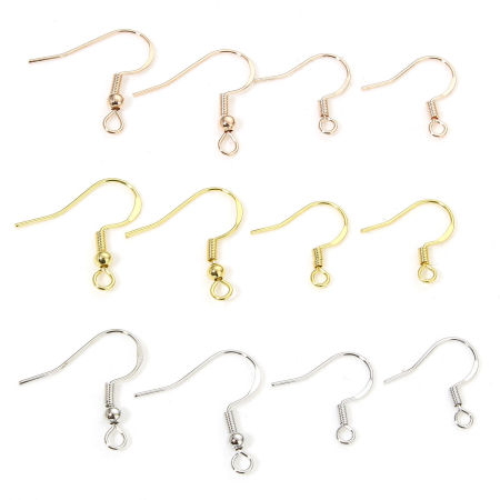 20 Pcs Boucles d'Oreilles Crochets Accessories pour DIY Fabrication de Bijoux Placage Sous Vide Écologique en Laiton Simple Plaqué Or Véritable