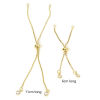 Picture of 1 Piece Eco-friendly Vacuum Plating Brass Simple Box Chain Semi-finished Adjustable Slider/ Slide Bolo Bracelets Base For DIY Handmade Jewelry Making Real Gold Plated Clear Rhinestone