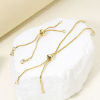 Picture of 1 Piece Eco-friendly Vacuum Plating Brass Simple Box Chain Semi-finished Adjustable Slider/ Slide Bolo Bracelets Base For DIY Handmade Jewelry Making Real Gold Plated Clear Rhinestone