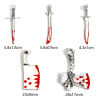 Picture of Zinc Based Alloy Halloween Pendants Antique Silver Color Red Knife Enamel