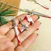 Picture of Zinc Based Alloy Halloween Pendants Antique Silver Color Red Knife Enamel