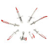Picture of Zinc Based Alloy Halloween Pendants Antique Silver Color Red Knife Enamel