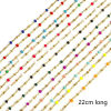Imagen de 1 Unidad Enchapado al Vacío 304 Acero Inoxidable Cadena de Eslabones Hechos a Mano Tobilleras Chapado en Oro de 18K Esmalte 22cm longitud
