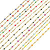 Imagen de 1 Unidad Enchapado al Vacío 304 Acero Inoxidable Cadena de Eslabones Hechos a Mano Tobilleras Chapado en Oro de 18K Esmalte 22cm longitud