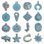 Imagen de 20 Unidades Zamak Joyería del océano Colgantes Charms Óxidos de Cobre Azul Patina