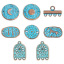 Image de 10 Pcs Connecteurs Pendentifs Breloques en Alliage de Zinc Cuivre Rouge Antique Bleu Patine