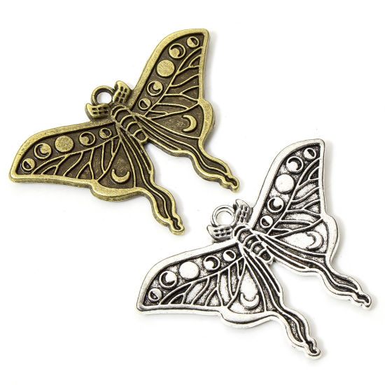 Immagine di 10 Pz Lega di Zinco Insetto Ciondoli Multicolore Farfalla Eclissi Lunare 4.6cm x 3.2cm