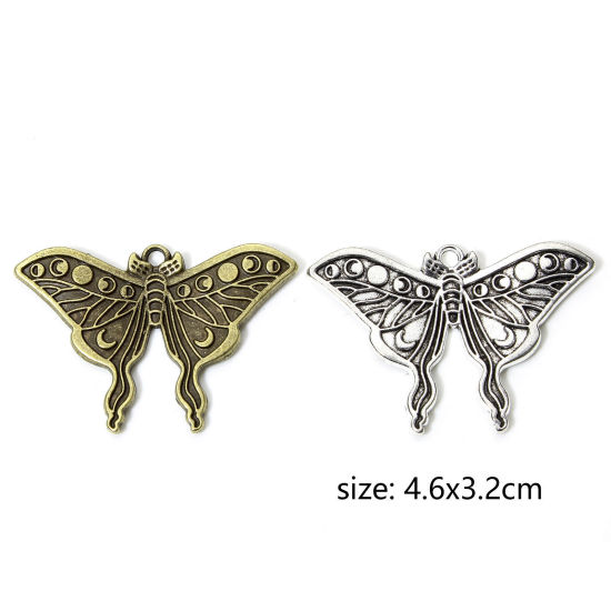 Immagine di 10 Pz Lega di Zinco Insetto Ciondoli Multicolore Farfalla Eclissi Lunare 4.6cm x 3.2cm