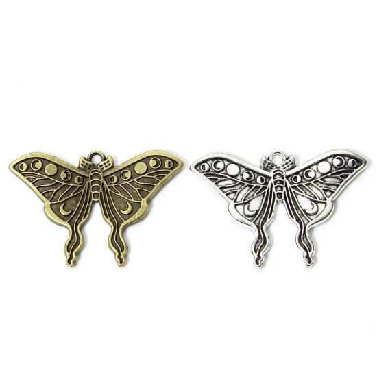 Immagine di 10 Pz Lega di Zinco Insetto Ciondoli Multicolore Farfalla Eclissi Lunare 4.6cm x 3.2cm