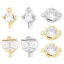 Immagine di 2 Pz Ecologico Ottone Geometrico Pendenti Charms Connettori Accessori Vero Oro Placcato Trasparente Cubic Zirconiae