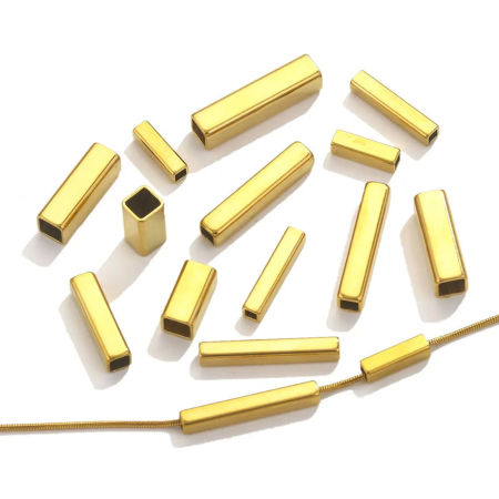 304 Stainless Steel Blank Stamping Tags Beads For DIY Jewelry Making Rectangle Cuboid Polished