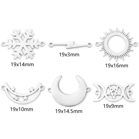 5 個 304ステンレス鋼 コネクター ペンダント チャーム シルバートーン 透かし の画像