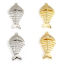 Immagine di 2 Pz Ecologico Ottone Gioielli Oceanici Charms Osso di Pesce Vero Oro Placcato Trasparente Cubic Zirconiae 28mm x 13mm