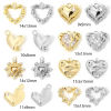 Imagen de 2 Unidades Respetuoso del Medio Ambiente Latón día de San Valentín Colgantes Charms Corazón Oro Real Chapado Claro Circón Artificial