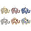 Bild von 10 Stück Zinklegierung Charms Bunt Elefant Micro Pave 19mm x 17mm