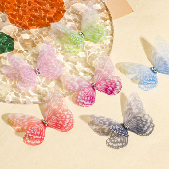 Picture of 20 PCs Organza Insect DIY Handmade Craft Materials Accessories Multicolor Butterfly Animal 5cm x 3.5cm