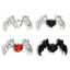 Picture of Zinc Based Alloy Halloween Pendants Multicolor Halloween Devil Wing Enamel 3.7cm x 2.5cm