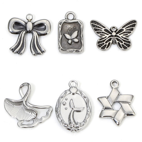 Picture of Hypoallergenic 304 Stainless Steel Retro Charms Multicolor Bowknot