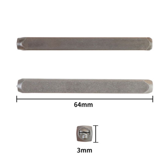 Bild von 1 Set Stahl Punch Metall Stanzwerkzeuge Nummer Anfangsbuchstabe/ Großbuchstabe Silberfarbe 6.4cm x 0.6cm