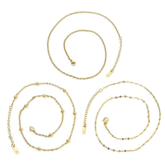 Picture of Eco-friendly Simple & Casual Simple Gold Plated 304 Stainless Steel Link Cable Chain Necklace For Women Party