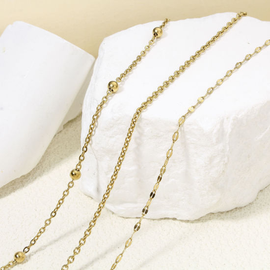 Picture of Eco-friendly Simple & Casual Simple Gold Plated 304 Stainless Steel Link Cable Chain Necklace For Women Party